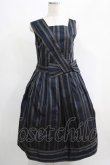 画像1: Jane Marple Dans Le Salon / Old England stripe coronation dress  ネイビー H-25-04-24-001-JM-OP-KB-ZT160 (1)