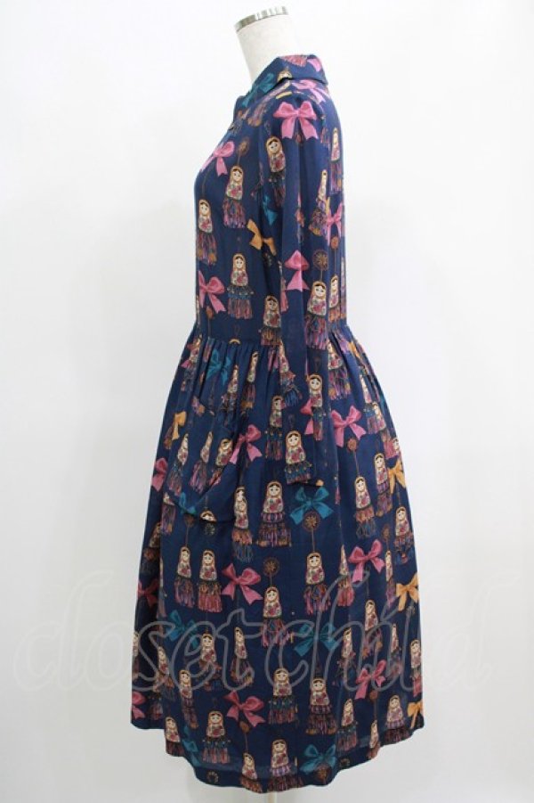 画像2: Jane Marple / Little tassel dollsのDayドレス F ブルーグレイ H-25-04-24-004-JM-OP-KB-ZT162 (2)