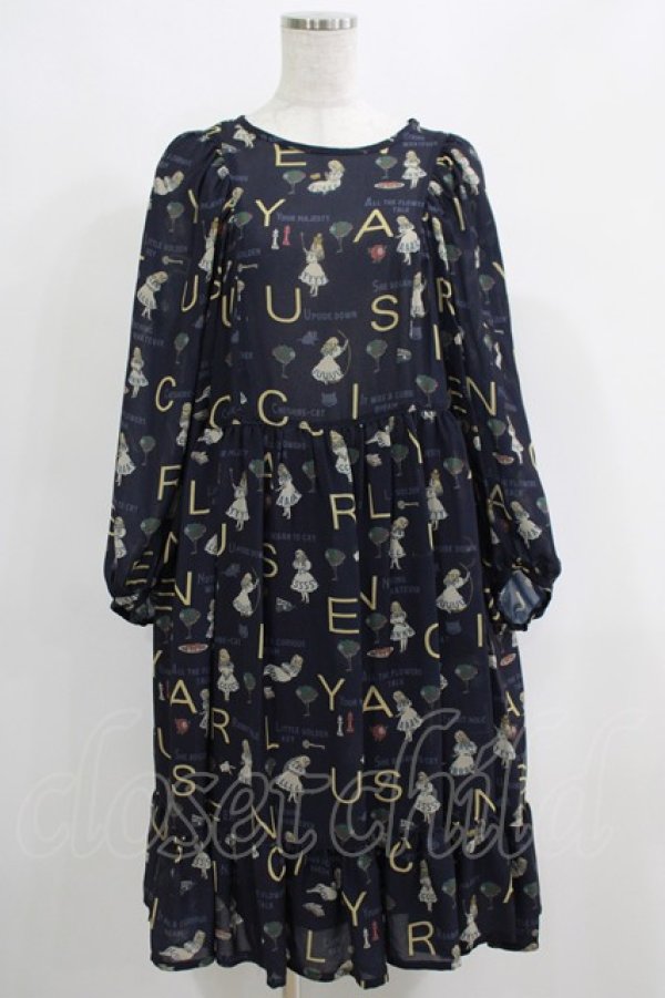 画像1: Jane Marple / The nursery Alice tunic dress  ネイビー H-25-04-24-042-JM-OP-KB-ZH (1)