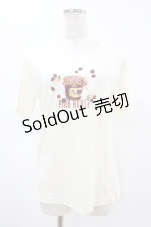 画像: PINK HOUSE / ジャム瓶プリントTシャツ L アイボリー H-25-04-24-1042-LO-TO-NS-ZH