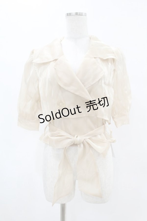 画像1: Melt the lady / シースルーショートトレンチトップス Free ベージュ H-25-04-24-1044-PU-BL-NS-ZH (1)