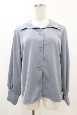 画像: an another angelus / カリグラフィーローズ刺繍衿ブラウス Free L/BLUE H-25-04-24-1048-CA-BL-NS-ZH