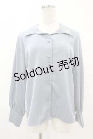 画像: an another angelus / カリグラフィーローズ刺繍衿ブラウス Free L/BLUE H-25-04-24-1048-CA-BL-NS-ZH
