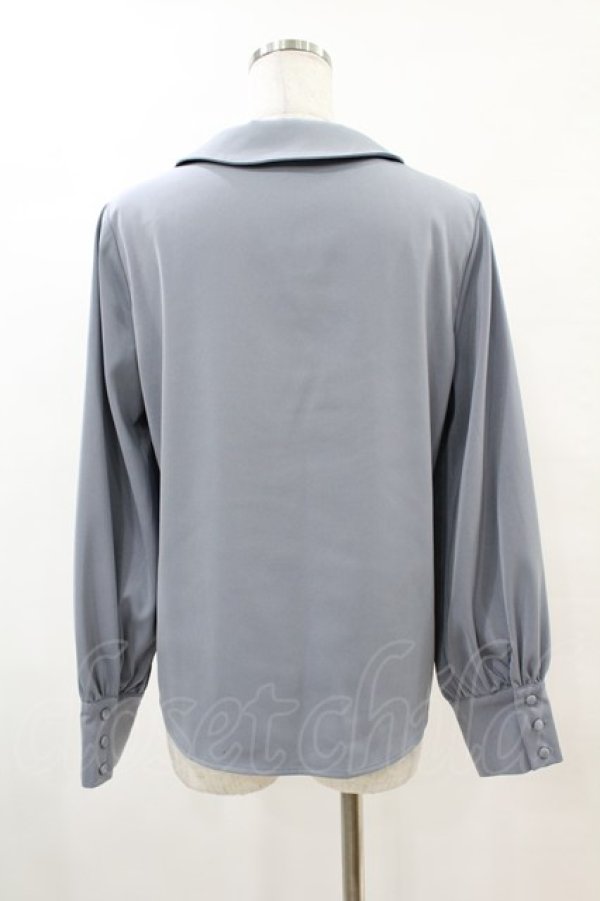 画像2: an another angelus / カリグラフィーローズ刺繍衿ブラウス Free L/BLUE H-25-04-24-1048-CA-BL-NS-ZH (2)