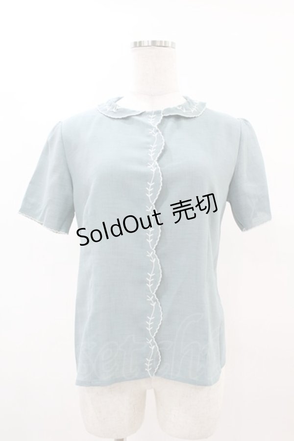 画像1: an another angelus / リーフ刺繍ブラウス Free B/GREEN H-25-04-24-1050-CA-BL-NS-ZH (1)