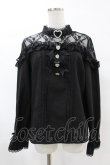 画像1: DearMyLove / ハートビジューリボンオフショル風レースブラウス L ブラック H-25-04-24-1057-EL-BL-NS-ZH (1)
