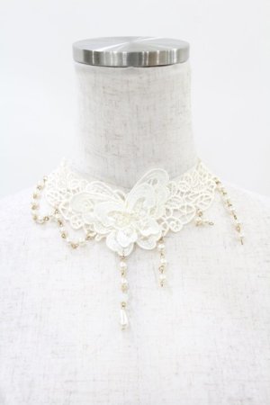 画像: axes femme / 蝶モチーフレースチョーカー  オフ H-25-04-24-1010-AX-AC-NS-ZH