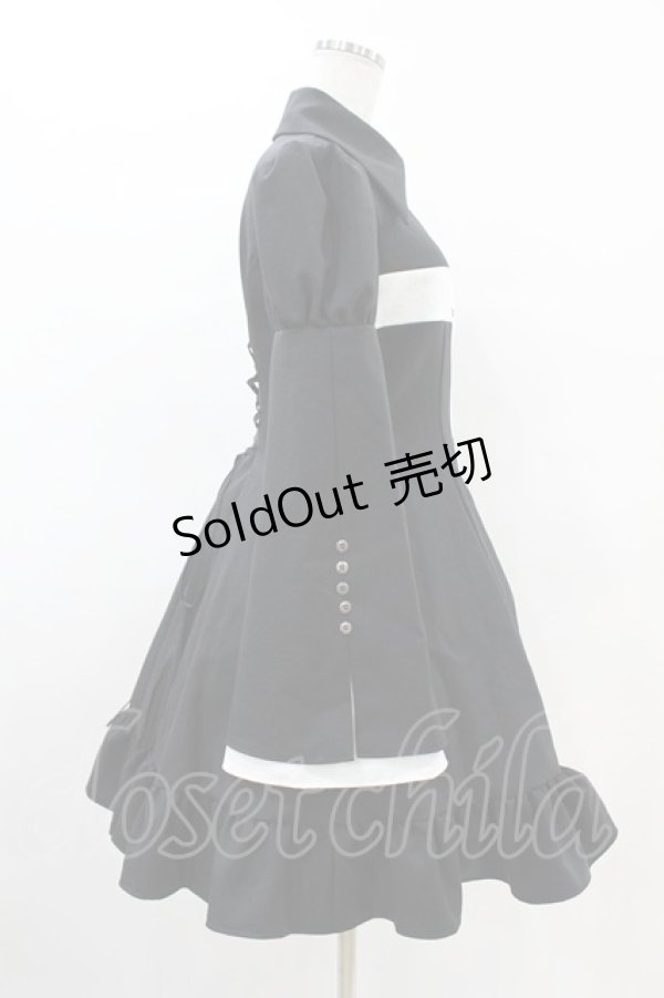 画像3: ATELIER BOZ / カレン十字架長袖ワンピース L ブラック/ホワイト H-25-04-24-1014-EL-OP-NS-ZH (3)