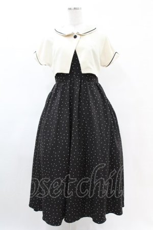 画像: an another angelus / ジャケット付きドットキャミワンピース Free BLACK H-25-04-24-1018-CA-OP-NS-ZH