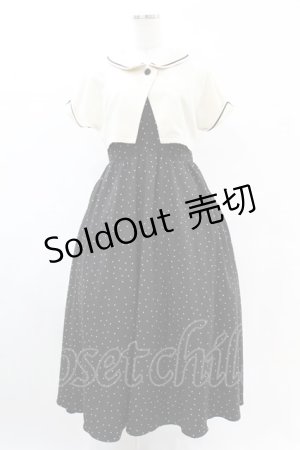 画像: an another angelus / ジャケット付きドットキャミワンピース Free BLACK H-25-04-24-1018-CA-OP-NS-ZH