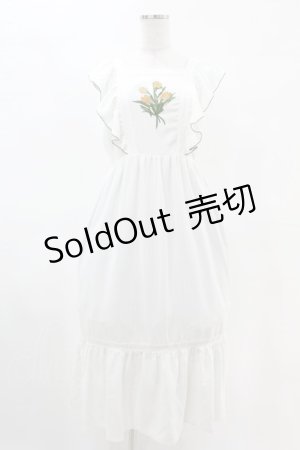 画像: Fi.n.t / アートフラワー刺繍ショルダーフリルワンピース Free OFF WHITE H-25-04-24-1020-CA-OP-NS-ZH