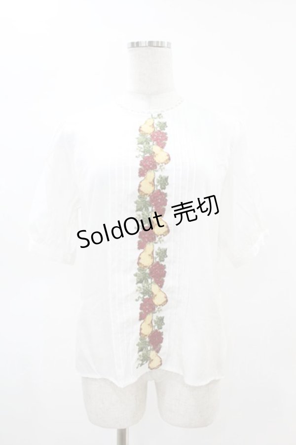 画像1: Fi.n.t / フロントヴィンテージフルーツ刺繍ブラウス Free OFF WHITE H-25-04-24-1038-CA-BL-NS-ZH (1)