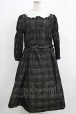 画像1: Jane Marple / Memory shadow check shirring dress  ブラック H-25-04-24-059-JM-OP-KB-ZT010 (1)