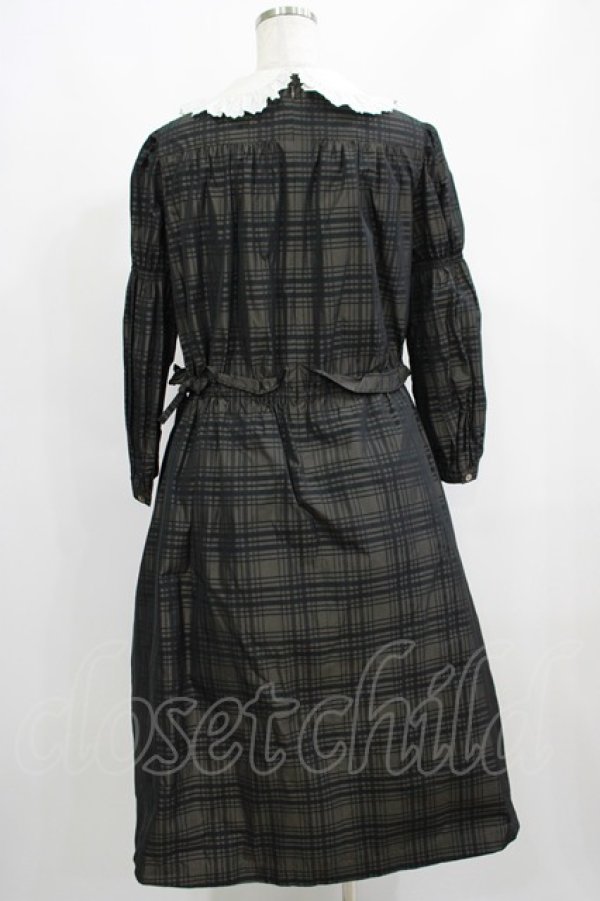 画像3: Jane Marple / Memory shadow check shirring dress  ブラック H-25-04-24-059-JM-OP-KB-ZT010 (3)