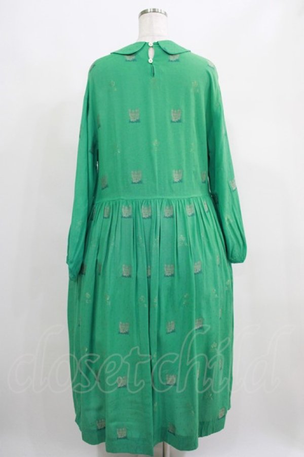画像3: Jane Marple Dans Le Salon / EIIR jacquard dayドレス  エメラルドグリーン H-25-04-24-006-JM-OP-KB-ZH (3)