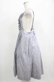 画像2: Jane Marple / ヴィンテージストライプエプロンスカート  ブルーグレイ H-25-04-24-061-JM-SK-KB-ZH (2)