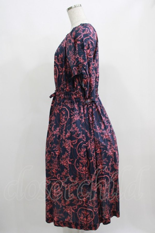 画像2: Jane Marple Dans Le Salon / Marie Antoinette drawstring sleeve dress Free ネイビー H-25-04-24-063-JM-OP-KB-ZT037 (2)