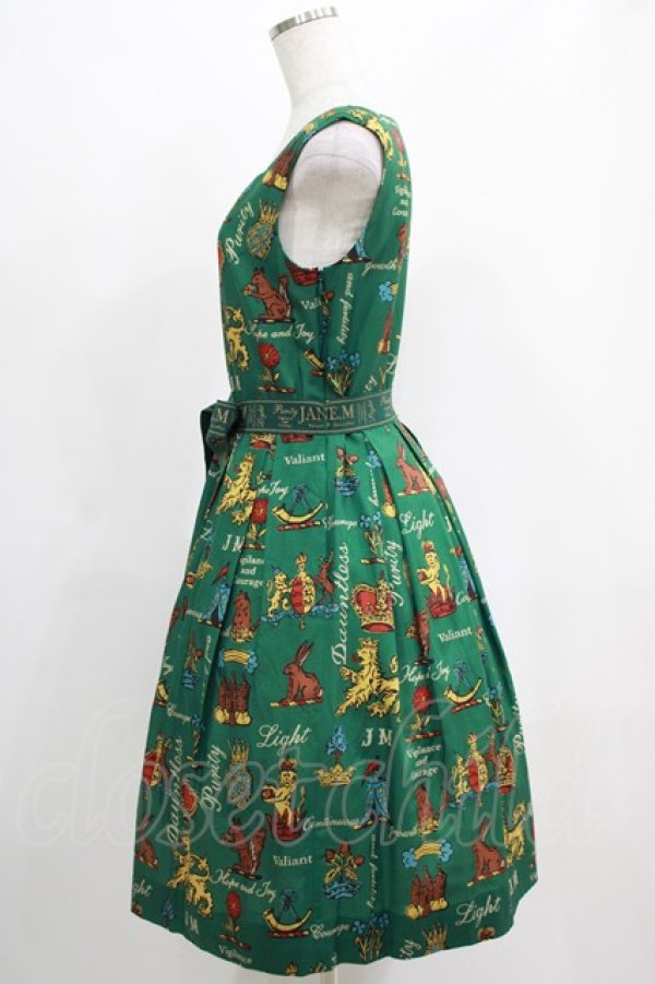 画像2: Jane Marple / Joyful crestのスクエアドレス  グリーン H-25-04-24-010-JM-OP-KB-ZT162 (2)