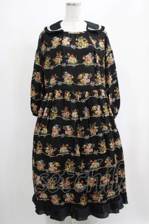 画像: Jane Marple / Jubilee flowersサテンカラードレス  ブラック H-25-04-24-011-JM-OP-KB-ZH