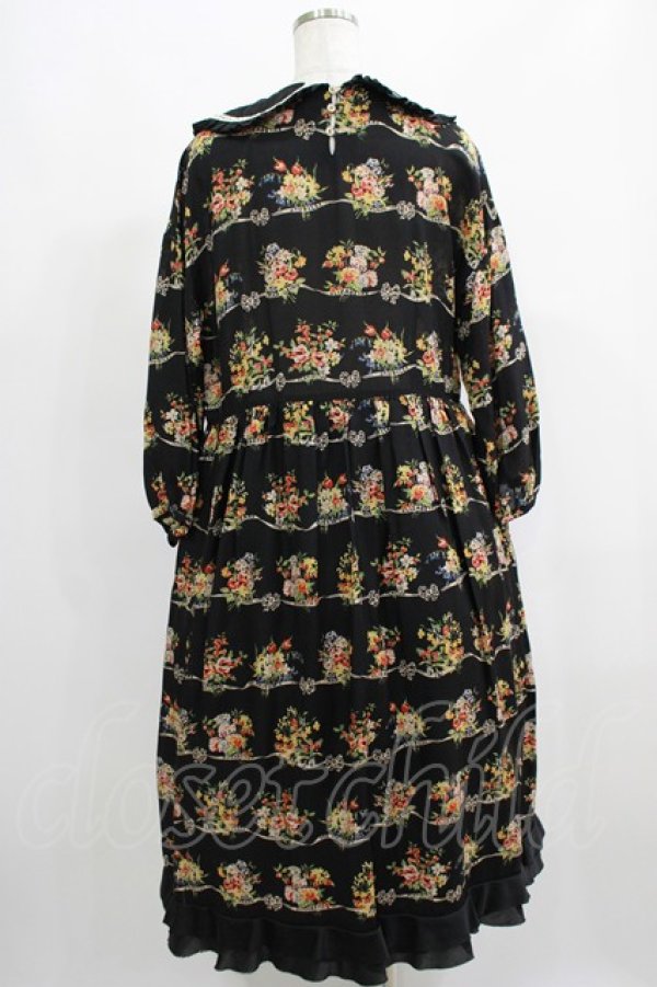 画像3: Jane Marple / Jubilee flowersサテンカラードレス  ブラック H-25-04-24-011-JM-OP-KB-ZH (3)