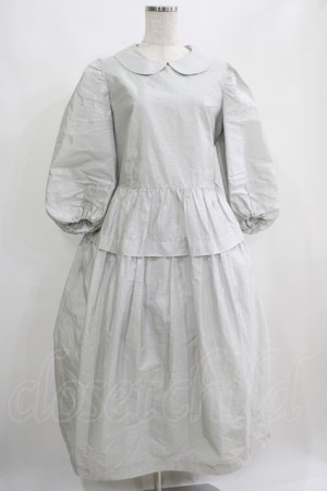 画像: Jane Marple / クラッシュタフタ ラウンドカラードレス  シルバーグレー H-25-04-24-013-JM-OP-KB-ZT162