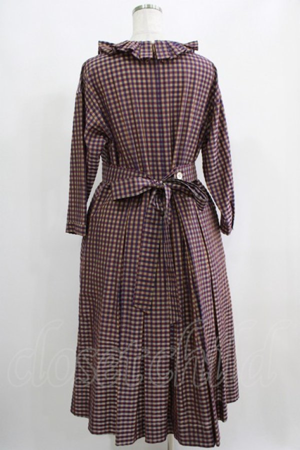 画像3: Jane Marple / アンデュラントチェックコレットドレス  マゼンタ H-25-04-24-014-JM-OP-KB-ZH (3)