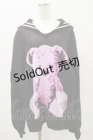 画像: TRAVAS TOKYO / Furry bear sailor collar knit プルオーバー  ピンク H-25-04-25-048-PU-TO-KB-ZT159