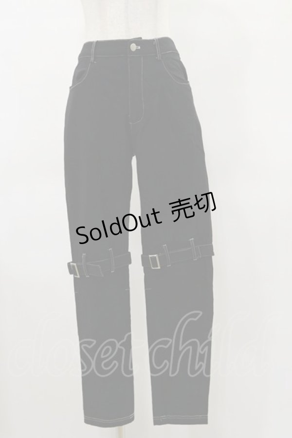 画像1: NieR Clothing / ダブルベルトパンツ  黒 H-25-04-25-061-PU-PA-KB-ZH (1)