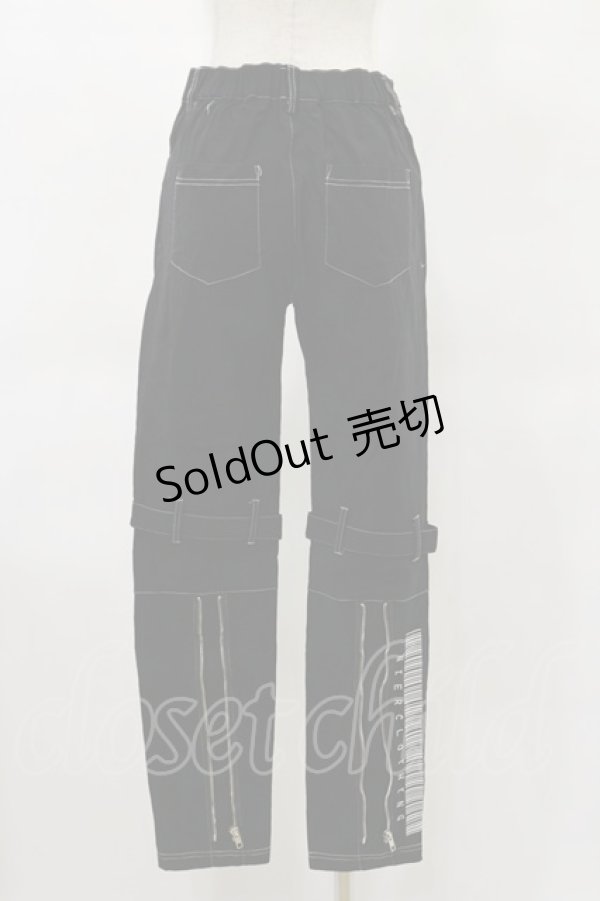 画像2: NieR Clothing / ダブルベルトパンツ  黒 H-25-04-25-061-PU-PA-KB-ZH (2)