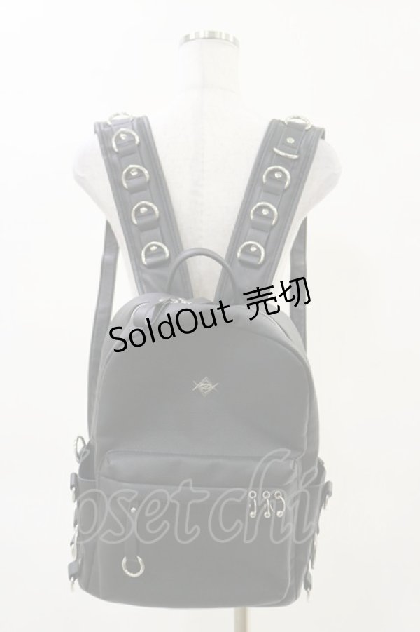 画像1: REFLEM / PUレザーデザインバックパック  黒 H-25-04-25-006-PU-BG-KB-ZH (1)