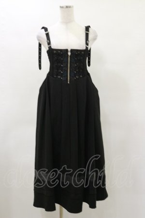 画像: Ozz oneste / 薔薇刺繍ストライプハイウエストスカート  黒 H-25-04-25-071-OO-SK-KB-ZH