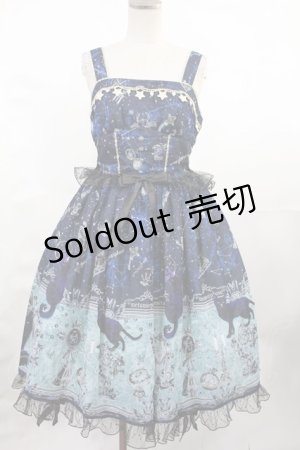 画像: metamorphose / 黒猫と魔法の地図リボンジャンパースカート サイズ1 ネイビー H-25-04-25-1005-ME-OP-NS-ZH