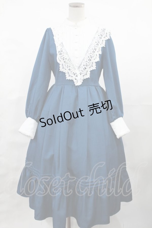 画像1: axes femme kawaii / クラシックドールワンピース M ブルー H-25-04-25-1009-AX-OP-NS-ZH (1)