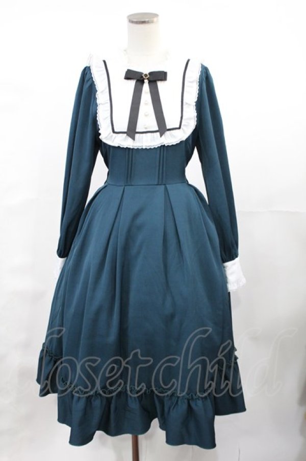 画像1: Amavel / Antique Chicスクエアヨークロングワンピース Free グリーン H-25-04-25-1010-CA-OP-NS-ZH (1)