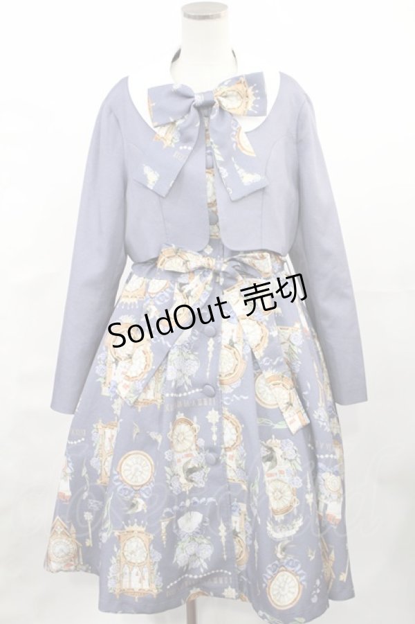 画像1: Forest Wardrobe（海外ロリータブランド） / 永遠のエコー 半袖ワンピース+ジャケットセット XL グレーパープル H-25-04-25-1011-LO-OP-NS-ZH (1)