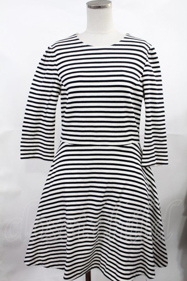 画像1: Franche Lippee / ボーダーワンピース M オフ H-25-04-25-1015-LO-OP-NS-ZH (1)