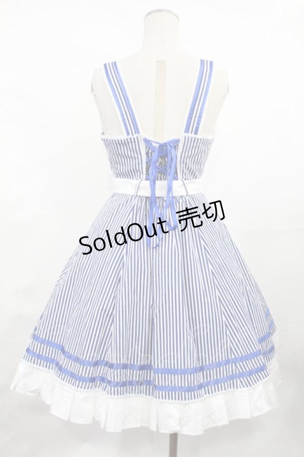 画像3: Angelic Pretty / マリンストーリーストライプジャンパースカート Free ブルー H-25-04-25-1002-AP-OP-NS-ZH (3)
