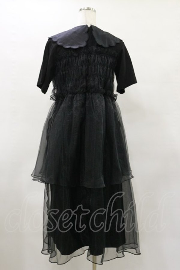 画像2: Candy Stripper / SHEER SHIRRING DRESS 2 ブラック×ブラック H-25-04-25-078-PU-OP-KB-ZH (2)