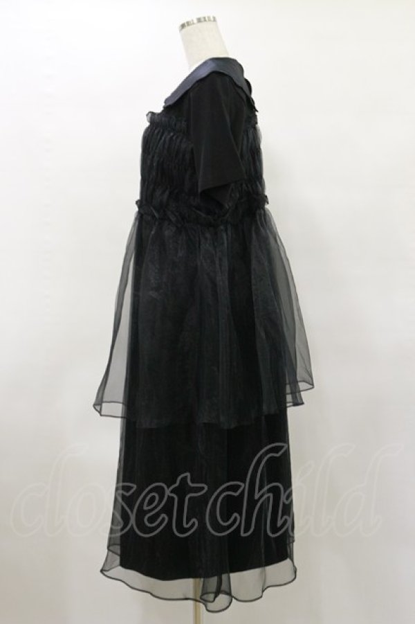 画像3: Candy Stripper / SHEER SHIRRING DRESS 2 ブラック×ブラック H-25-04-25-078-PU-OP-KB-ZH (3)