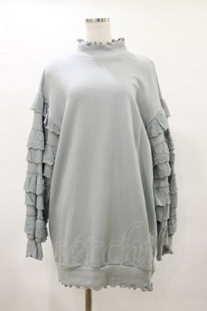 画像: Candy Stripper / FRILL SLEEVE SWEAT ONE-PIECE  ライトブルー H-25-04-25-079-PU-OP-KB-ZH