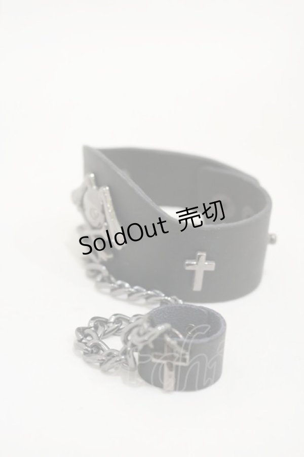 画像2: NieR Clothing / リング＆ベルトブレス  黒 H-25-04-25-010-PU-AC-KB-ZH (2)