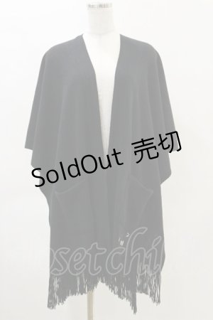 画像: NieR Clothing / ポケット付ケープストール  黒 H-25-04-25-012-PU-ZA-KB-ZT159