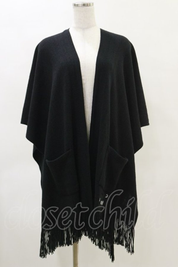 画像1: NieR Clothing / ポケット付ケープストール  黒 H-25-04-25-012-PU-ZA-KB-ZT159 (1)