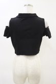 画像2: REFLEM / 肩開きクロップド丈テレコジップアップ半袖カットソー FREE 黒 H-25-04-25-021-PU-TO-KB-ZH (2)