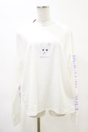 画像: ACDC RAG / くまきちロングスリーブTシャツ  白 H-25-04-25-022-PU-TO-KB-ZH