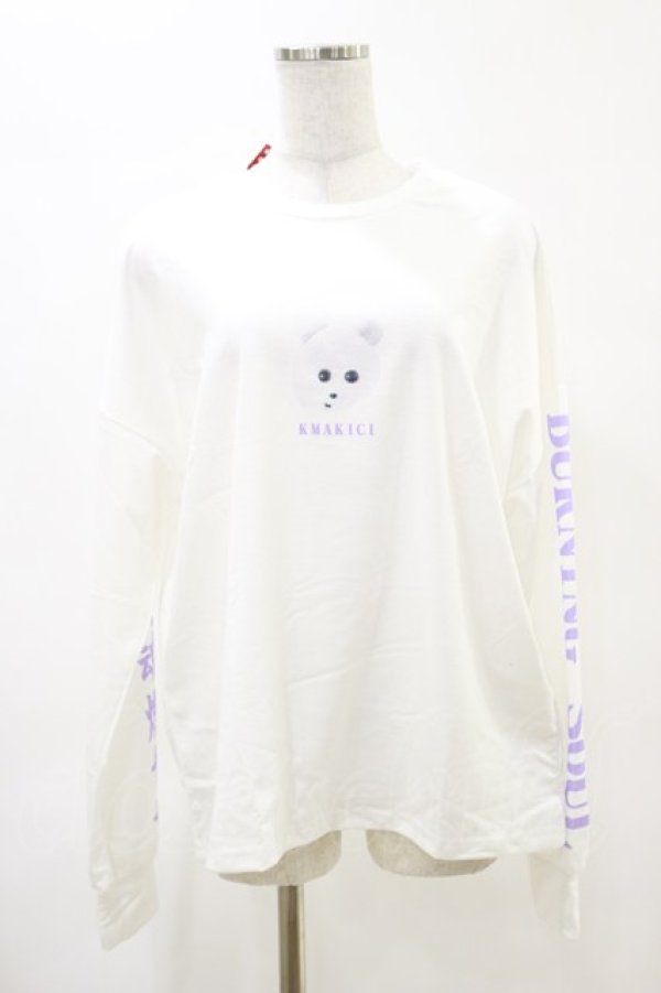 画像1: ACDC RAG / くまきちロングスリーブTシャツ  白 H-25-04-25-022-PU-TO-KB-ZH (1)