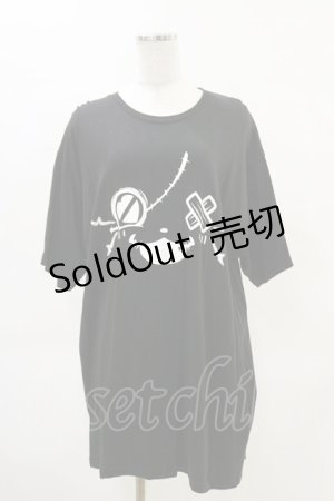 画像: NieR Clothing / プリントCOTTON CUTSEW 3XL 黒 H-25-04-25-023-PU-TO-KB-ZH