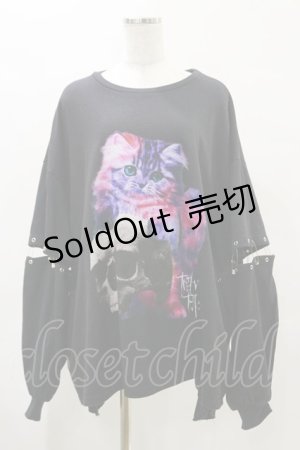 画像: TRAVAS TOKYO / Playful cat separate sleeve PO FREE 黒 H-25-04-25-025-PU-TO-KB-ZH