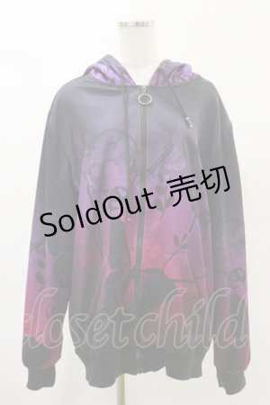 画像: NieR Clothing / 防寒裏起毛パーカー  黒×紫 H-25-04-25-038-PU-TO-KB-ZH
