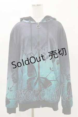 画像: NieR Clothing / 防寒裏起毛パーカー  黒×緑 H-25-04-25-039-PU-TO-KB-ZH
